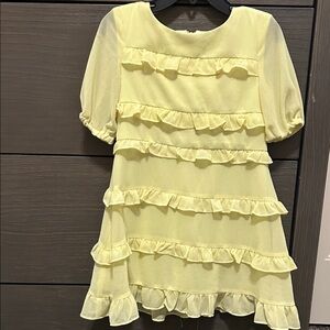 Charming Yellow Ruffle Kids Dress